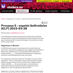 Provpass 5 - engelsk läsförståelse (ELF) 2015-03-28