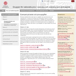 Exempel på texter och provuppgifter - Uppsala universitet