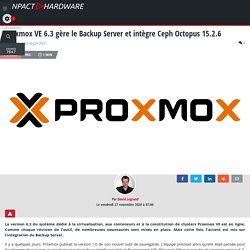 Proxmox VE 6.3 gère le Backup Server et intègre Ceph Octopus 15.2.6