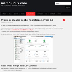 Proxmox cluster Ceph : migration 4.4 vers 5.0