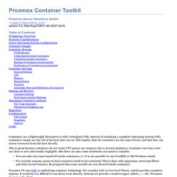 Proxmox Container Toolkit