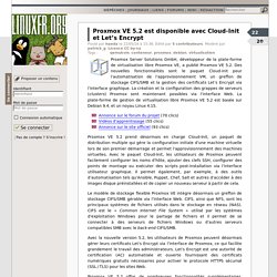 Proxmox VE 5.2 est disponible avec Cloud-Init et Let’s Encrypt