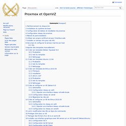 Proxmox et OpenVZ - Linux Server Wiki