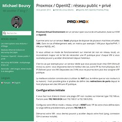 Proxmox / OpenVZ : réseau public + privé « Michael's Blog