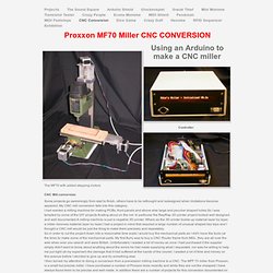Proxxon MF70 Miller CNC CONVERSION