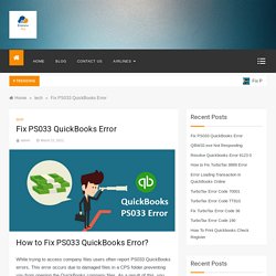 PS033 QuickBooks Error: How to Fix It? Eranewblog