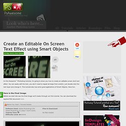 Create an Editable On Screen Text Effect using Smart Objects « PsAwesome★ Awesome Photoshop Tutorials