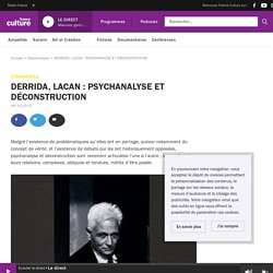 DERRIDA, LACAN : PSYCHANALYSE ET DÉCONSTRUCTION