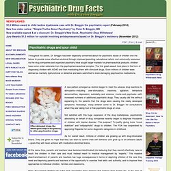Psychiatric Drug Facts with Dr. Peter Breggin - Children page