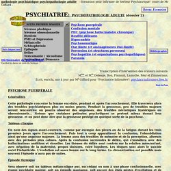 pathologie psychiatrie adulte maladie psychiatrique symptome cours theorie psy