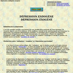 depression endogene exogene pathologie psychiatrique definition psychiatrie theorie symptome