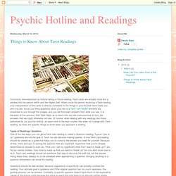 Things to Know About Tarot Readings