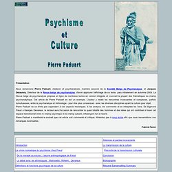 Psychisme et culture