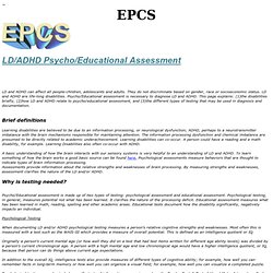 LD/ADHD Psycho/Educational Assessment