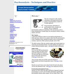 Psychoanalysis - Techniques and Practice