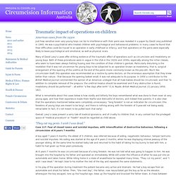 Psychological harm of circumcision