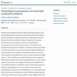 Psychological consequences of road traffic accidents in children