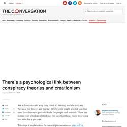 Psychological link between conspiracy theories and creationism click 2x