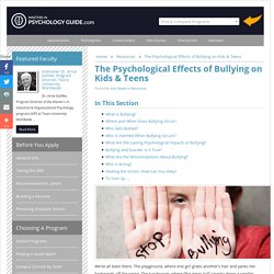 The Psychological Effects of Bullying on Kids & Teens