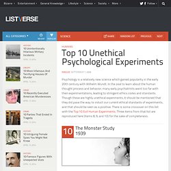 Top 10 Unethical Psychological Experiments - Top 10 Lists