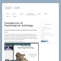 The Centre For Psychological Astrology - Foundation Course