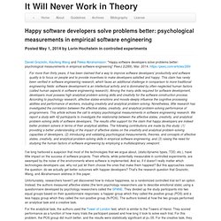Happy software developers solve problems better: psychological measurements in empirical software engineering