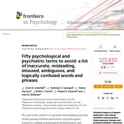 Fifty psychological and psychiatric terms to avoid: a list of inaccurate, misleading, misused, ambiguous, and logically confused words and phrases