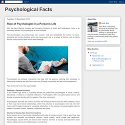 Role of Psychologist in a Person’s Life