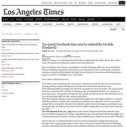 Heavy use of Facebook linked with psychological problems for kids and teens, researcher says - latimes.com