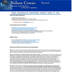 Nelson Cowan, Dept. of Psychological Sciences, Univ. of Missouri-Columbia
