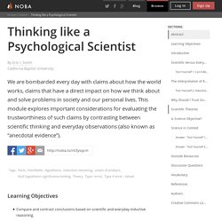 Thinking like a Psychological Scientist