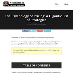Psychology of Pricing: A Gigantic List of Strategies