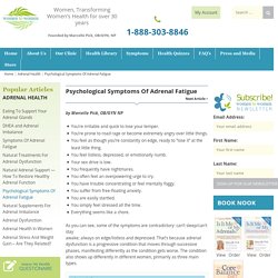 Psychological Symptoms of Adrenal Fatigue