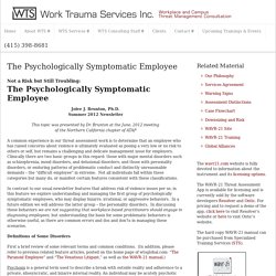 The Psychologically Symptomatic Employee
