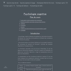 Psychologie cognitive - 4° semestre