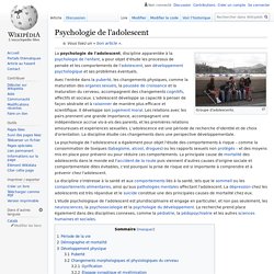 wikipedia.org - Psychologie de l'adolescent