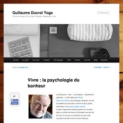 Vivre : la psychologie du bonheur. Théorie du flowGuillaume Ducrot Yoga