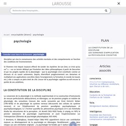 psychologie - LAROUSSE