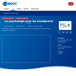 La psychologie pour les enseignants