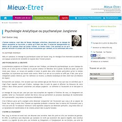 Psychologie Analytique ou psychanalyse Jungienne