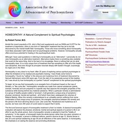 HOMEOPATHY: A Natural Complement to Spiritual Psychologies — Association for the Advancement of Psychosynthesis