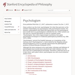 Psychologism (Stanford Encyclopedia of Philosophy)