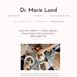 Psychologist, Eating Disorders, Washington DC — Dr. Marie Land