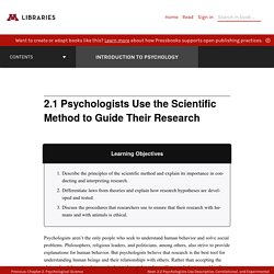 2.1 Psychologists Use the Scientific Method to Guide Their Research