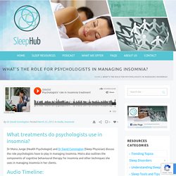 The role of psychologists in managing insomnia