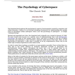 The Psychology of Cyberspace - Home Page/Table of Contents