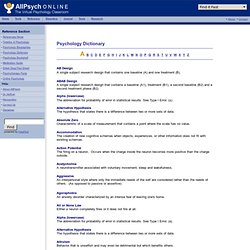 Psychology Dictionary (A) at AllPsych Online