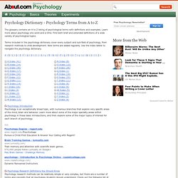 Psychology Dictionary - A Dictionary of Psychology Terms