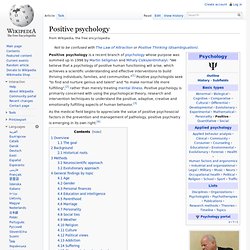 Positive psychology