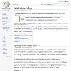 Criminal psychology
